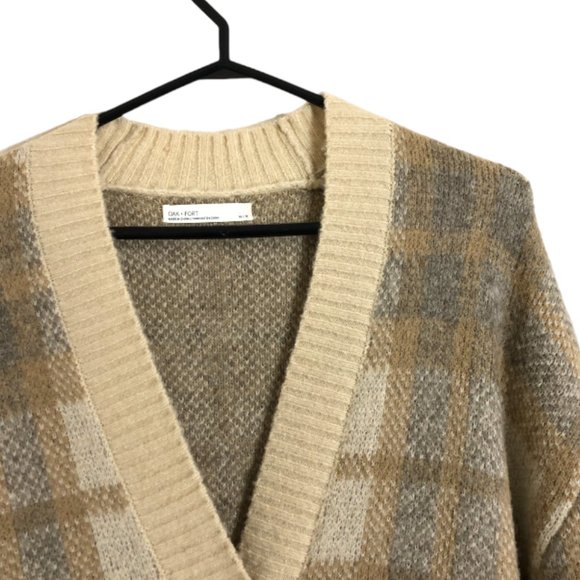 Oak + Fort Fuzzy Oversized Plaid Cardigan - Picture 6 of 11